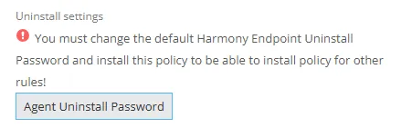 Notifikasi error di SmartConsole yang menyatakan 'Default uninstall password has not been changed'.